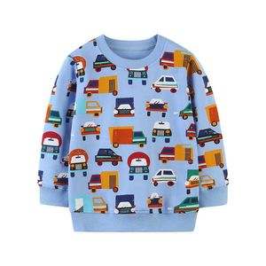 Chłopcy z długim rękawem Sweter dzieci Zaprojektowane Ubrania Drukowane Cartoon Girls Spring Sweatershirts Jumping Marka 210529