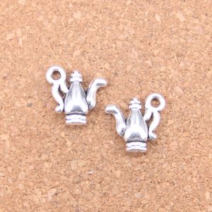 92pcs Antique Silver Bronze Plated double sided fancy teapot Charms Pendant DIY Necklace Bracelet Bangle Findings 14*15mm