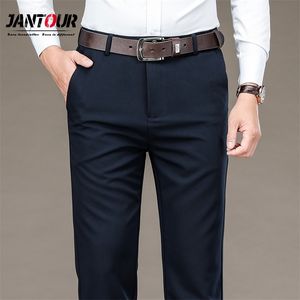 Jantour marca homens terno calças forma formal calças de negócios solta estilo reto masculino casual longo calça mens plus size 29-35 40 210715