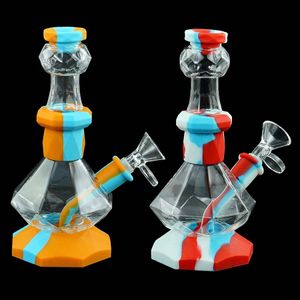 shisha hookah beaker bong water smoking pipe silicone hose joint glass Bottle body height 7.4"