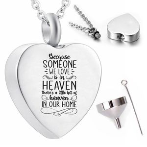 Stainless steel ashes urn pendant cremation jewelry souvenir gift to commemorate mom and dad