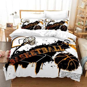 Basketball Bedding Sets Kids King Queen Duvet Cover 3d Bedclothes Sports Man Bed In A Bag (no Bed Sheets) Dekbedovertrek 240/220 210706