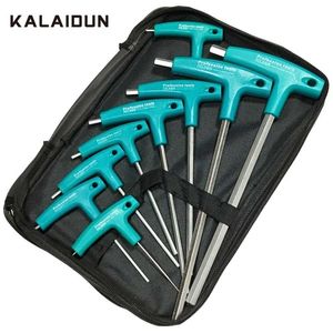 Kalaidun Allen Key Key Chave Set 6/9 PCS Flathead T-Punho T-Handner Hexágono Chave De Fenda Ferramentas de Mão Auto Bike Motorycle Reair 211110