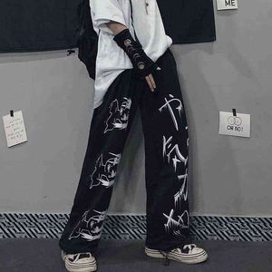 Aolamegs Anime Sweatpants Men Pants Women Japanese Korean Gothic Retro Hip Hop Streetwear Casual Wide Leg Jogging Trousers Male 0309