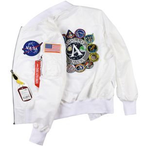 Mens Thin Bomber Jacket Alpha Dingdin NASA Apollo Commemorative Edition Spring Fall Baseball Uniform Coat 2024 5443