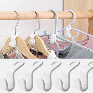 200Set/Lot Wardrobe Space-saving Stack Hanger Hook Coat Hook Plastic Closet Stack Hanger Rack Bedroom Storage Organizer