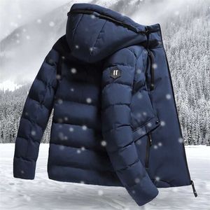 Mens Jacket Hooded Casual Zipper Streetwear Solid Blue Grey Black Parka Male Fashion Brand Design Windbreaker Parkas Oversize 211206