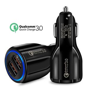 QC3.0 Dual USB Auto Charge 5V3A Turbo Fast Charging Mobile Phone Charger For iPhone Xiaomi Car Adapter