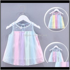 Klänningar Kläder Baby, Kids MaternityToddler Baby Girls Ärmlös Rainbow Tulle Princess Dress Drop Leverans 2021 USQZW