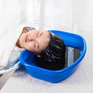 Bärbar Shampoo Sink Hair Bed Dresser Washbasin Plast Basin med avloppsslang Tvättkar för barn Inaktiverad Äldre 211026