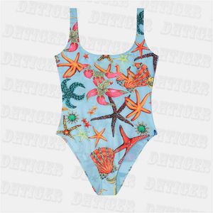 Female One Piece Swimsuit Ins Floral Print Swimwear Cute Fashion Bathing Suit High Elasticity Bikini