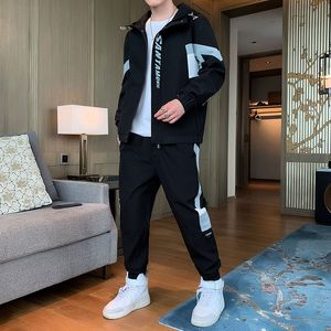 Wholesale Men's Student Spring and Autumn Fashion Brand Men's Et Youth Handsome Hooded Loose Casual Sports Suit Men