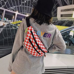 HBP 3 Farbe 2021 Nylon Plaid Frauen Fanny Pack Taillen Gürtel Tasche Hohe Kapazität Banana Taille Packs Weibliche Handliche Brust taschen Schulter Umhängetasche