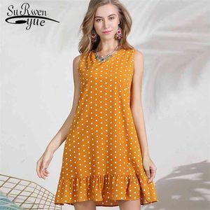 vestidos de verano women summer dress sleeveless ruffles dot elegantes 4171 50 210521