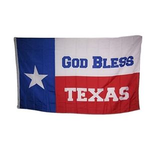 God Bless Texas 3x5ft Flaggen, 100D-Polyester-Banner für den Innen- und Außenbereich, lebendige Farben, hohe Qualität, mit zwei Messingösen