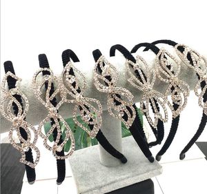 2021 new fashion Girl lady Hair Jewelry headband mix style Shiny Full drill Alloy fabric art bow edge hairpin