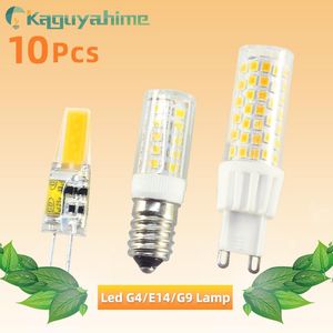 Żarówki 10 sztuk ściemnialny COB G4 Bulb G9 LED 6W 10W AC 220V ACDC 12V Lampa Crystal Light Lampara Ampoule Zarovka
