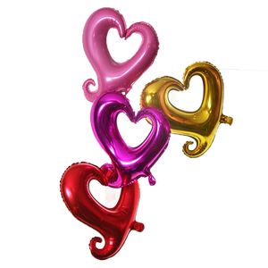 18inch guld lila röd hjärta kärlek ballong dekoration ren färgfolie helium balong bröllop valentins dag födelsedagsfest dekorat levererar zxfhp1464