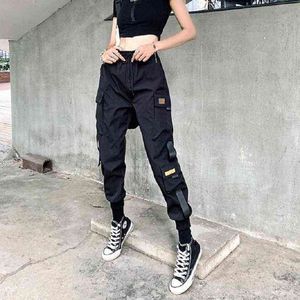 QWEEK Punk Japanese Streetwear Cargo Pants Women Harajuku Joggers Sweatpants Baggy Casual Loose Trousers For Female Techwear Y211115