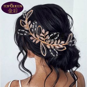 Hollow Leaf Comb Clip Wedding Tiara Queen Baroque Crystal Bridal Headwear Crown Rhinestone with Wedding Jewelry Hair Accessories Diamond Bridal Headpieces