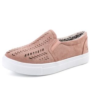 Women Loafers Espadrilles TOP-Quality Casual Flat Fabric Shoes Summer Hollow Round Canvas Trainers Pink Blue Fashion Walking Sports Skate Shoe 009