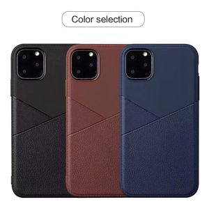 Silikonowe obudowy Slim Soft TPU Matte Business Leather PU Phone Cover Case dla iPhone 11 12 Pro XR XS max 8 7 plus 6s Samsung A51 A71 A01