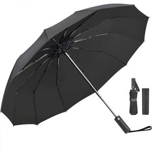 Guarda-chuva automático resistente ao vento Mulheres de chuva de chuva de chuva de luxo grande Ótimo guarda-sóis para homens revestimento preto 12k parasol