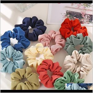 Drop Delivery 2021 Pony Tails Holder Color Cloth Material Intestine Shape Fashion Hair Jewelry Women Girls Dress Up Aessory Obrz4