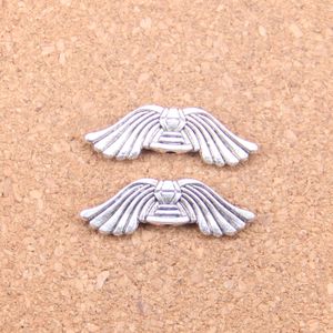 67st Antik Silver Bronze Plated Angel Wings Bead Charm Pendant DIY Halsband Armband Bangle Fynd 10 * 30mm