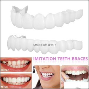 iced out Grillz Body Jewelry Jewelryupper/Lower Cosmetic Denture Polyethylene Grills Fake Tooth Er Simation Teeth Whitening Dental Brace Oral Care B