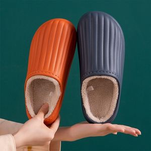 2021 Men Women Winter Slippers Waterproof Indoor Casual Warm Plush Fashions Cotton Fur Home Couple Slippers