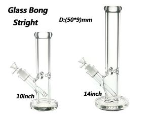 Glas Shisha Bongs Rohre Rig 50*9mm10inch oder 14inch Stright mit 14/19mm Downstem und Schüssel 1000G/Stück GB026