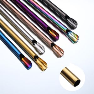 304 Stainless Steel Straw Creative Spoon Head Portable Summer Milk Tea Smoothie Straw Bar Counter Kitchen Accessories CCF5700