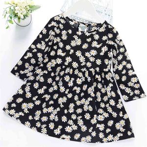 Baby / Toddler Girl Floral Daisy Print Long-Sleeve Dress 210528