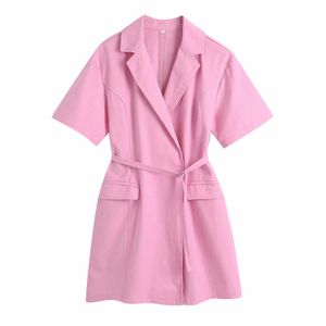 Summer Dress Women Elegant Casual Fashion Chic Lady Blazer-style Dress Women Vintage Dresses 210709