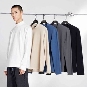 Pioneer Camp Autunno Oversize maglietta Degli Uomini di Colore Solido Bianco Manica Lunga Casual Tee degli uomini Streetwear Magliette 2020 XCS002203 Y0323