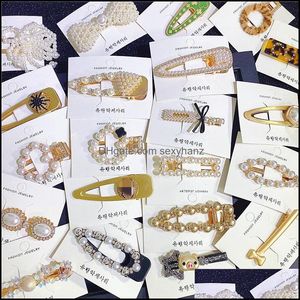 Haarspangen, Schmuck, Haarspangen für Mädchen, Diamant-Haarnadeln, Zubehör, Retro-Perlennadel, Mädchen-Entenschnabel-Klammer, Kristallkarten-Verpackungskombination