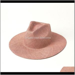Cappelli larghi Cappelli, sciarpe Guanti Fashion Aessories Drop Delivery 2021 Designer Panama Beach Big Brim Pink Sun For Women Elegant Hats Summer S