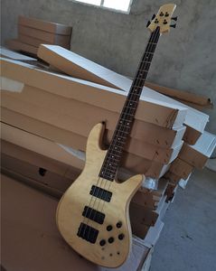 Ready In stock 4 Strings Neck-thru-body Electric Bass Guitar with Black Hardware,Original Body,Can be customized