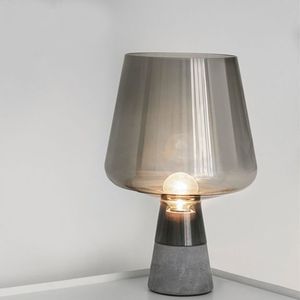 Pós-modernista minimalista design criativo mesa lâmpada nórdica cimento fumo cinza vidro led e27 sala de cabeceira iluminação decorativa