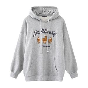 Meninas de Oversize Elegante Hoodies Outono Moda Fashion Elegante Streetwear Algodão Pulôver Feminino Chique Camisola Mulheres Casual 210427