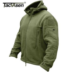 TACVASEN Winter Airsoft Military Jacket Men Fleece Tactical Jacket Thermal Hooded Jacket Coat Autumn Outerwear Mens Clothing 3XL 210927