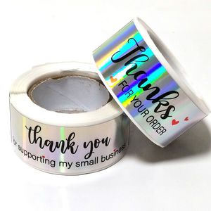120pcs Roll Colorful Thank You Paper Adhesive Stickers Cake Baking Bag Package Envelope Business Decor Label