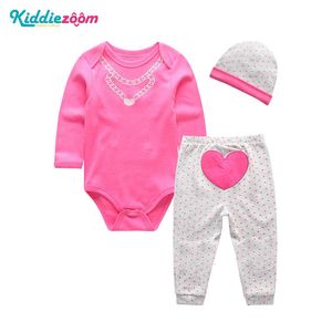 Short / Full manga unisex 3 pçs / lote 0 pescoço vestuário de bebê conjunto recém-nascido menina bebê roupas meias chapéu bebê menino roupas g1023