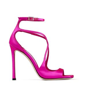 2022 Tasarımcı Gelin Akşam Ayakkabıları Azia Gladyatör Sandalet Ayakkabı Kadın Yüksek Topuklu Toe Açık Perfect Lady Pompaları EU35-43, Kutusu Ile