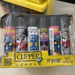 Original Clipper Nylon slipning av hjul gasändare fackla flint gratis eld butan återfyllbar bärbar ljusare samling män rökande gåva