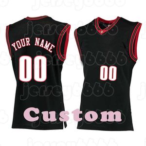 Mens Custom DIY Design Personlig Rund Neck Team Basket Jerseys Män Sport Uniforms Stitching och skriva ut några namn och nummer Stripes All Black 2021