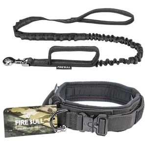 Tactical Dog Collar Leash Set Pet Stora Tillbehör Avtagbar Snabb Utbildning Personliga Husdjur Tillbehör 211022