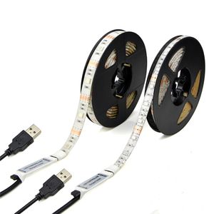 2021 5V USB LED -remsor 1m 2m 3m 4m 5m RGB Flexibla LED -bandbelysningar för TV -biltältbelysning