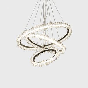 Pendant Lamps Post Modern Designer Ring Metal Living Room Dining Lamp Creative Personality Crystal